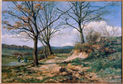 Taunuslandschaft mit Wäscherinnen von Fritz Wucherer