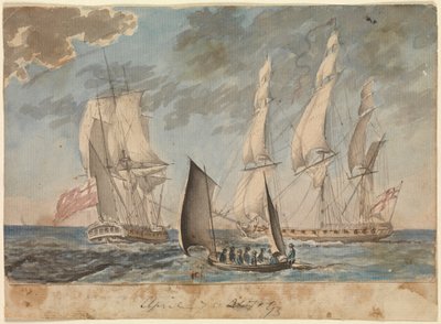 Zwei kleine Fregatten der Royal Navy von Gabriel Bray