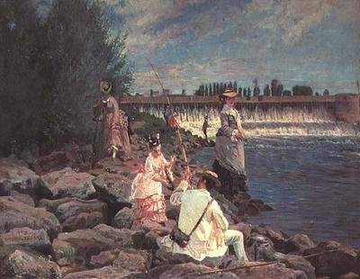 Angeln an der Seine von Gabriel Guay