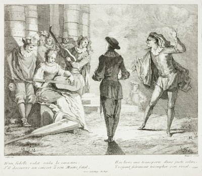 Tafel aus Livre de Scenes Comiques von Gabriel Huquier