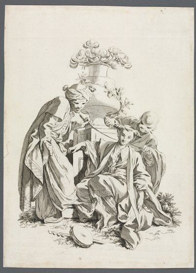 Die Sinne: Tastsinn (nach Boucher) von Gabriel Huquier