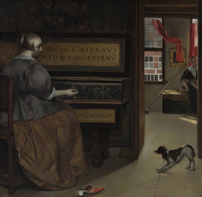 Dame an einem Virginal, ca. 1665 von Gabriel Metsu