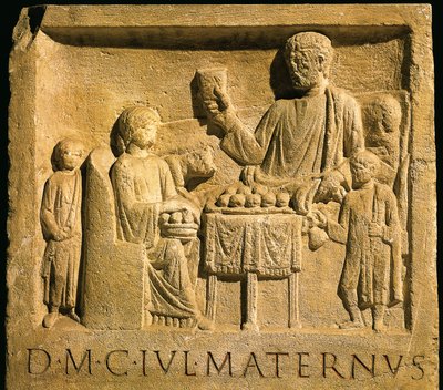 Relief, das ein Fest darstellt, römische Zivilisation von Gallo Roman