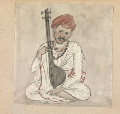 Mann mit einem Saiteninstrument von Gangaram Chintaman Tambat