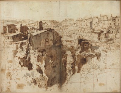 Der Wasserfall und die Stadt Tivoli von Gaspar van Wittel