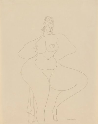 (Nackte Tänzerin mit Draperie) von Gaston Lachaise