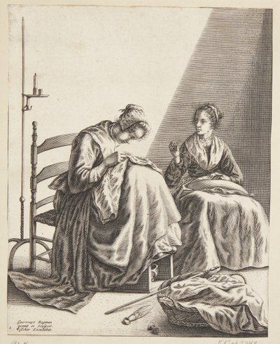 Zwei Frauen, die nähen von Geertruyt Roghman