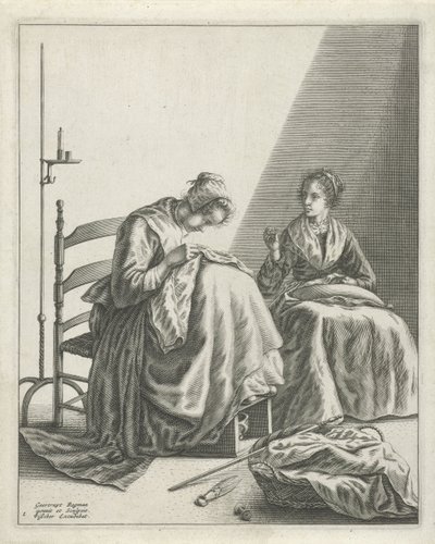Zwei Frauen beim Nähen von Geertryut Roghman