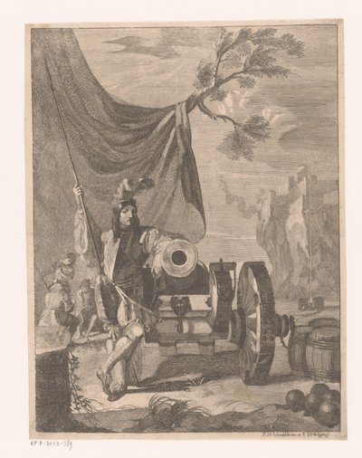 Schütze bei einer Kanone von Georg Andreas Wolfgang