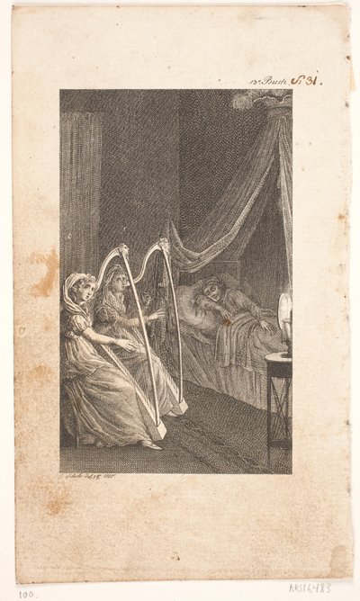 Illustration mit Harfenspielern von Georg Christian Schule