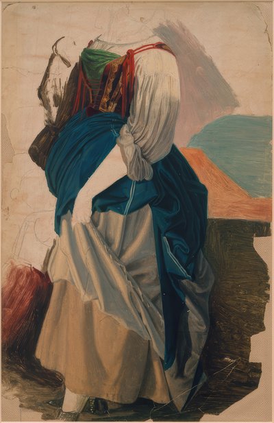 Gewandstudie einer Italienerin von Georg Friedrich August Lucas