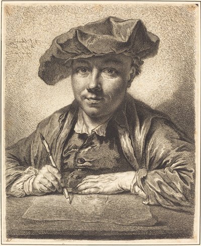 Selbstporträt, Zeichnung von Georg Friedrich Schmidt