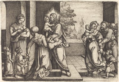 Christus umgeben von Kindern von Georg Pencz