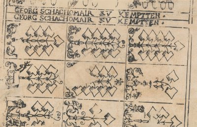 Blatt mit Spielkarten von Georg Schachomair
