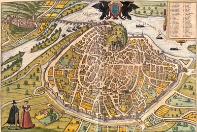 Avignon, Frankreich von Georg and Hogenberg Franz (1535 90) Braun