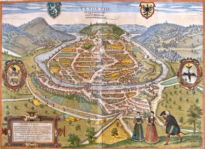 Besançon, Frankreich von Georg and Hogenberg Franz (1535 90) Braun
