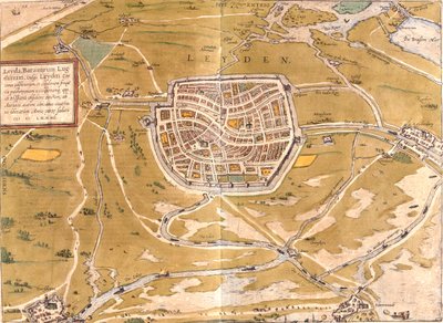 Leiden, Holland von Georg and Hogenberg Franz (1535 90) Braun