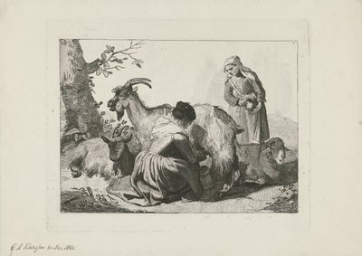 Ziegen melken von George Andries Karsen