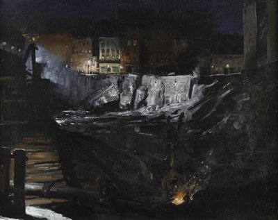 Aushubarbeiten bei Nacht von George Bellows