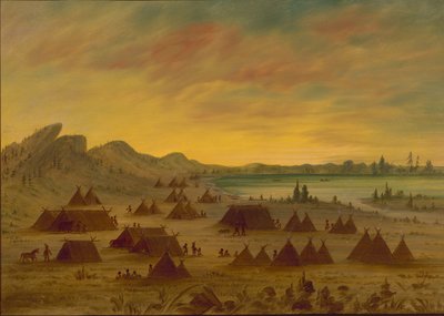 Ein Apachee-Dorf, 1855-1869 von George Catlin