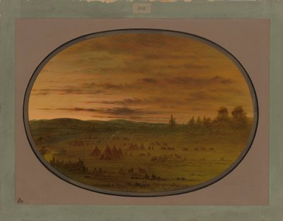 Ein indisches Lager bei Sonnenuntergang, 1861-69 von George Catlin