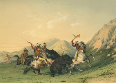 Angriff auf den Grizzlybären von George Catlin