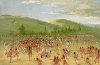 Ballspiel der Choctaw - Ball hoch, 1834-1835 von George Catlin