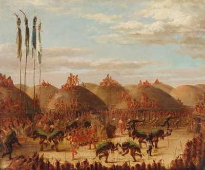 Stiertanz, Mandan O-kee-pa Zeremonie von George Catlin