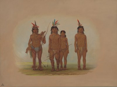 Vier Macouchi-Indianer, 1854-1869 von George Catlin