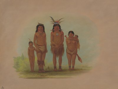 Vier Sepibo-Indianer, 1854-1869 von George Catlin