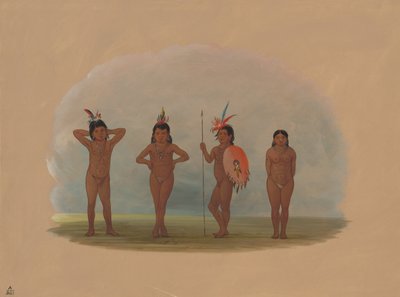 Vier Zurumati-Kinder, 1854-1869 von George Catlin