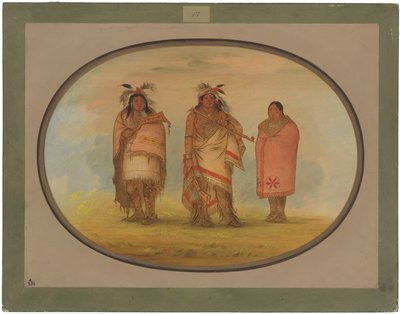 Menomonie-Häuptling, seine Frau und sein Sohn von George Catlin