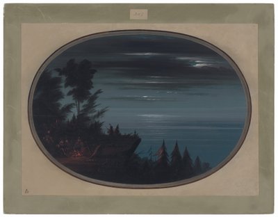 Nayas-Dorf bei Nacht von George Catlin