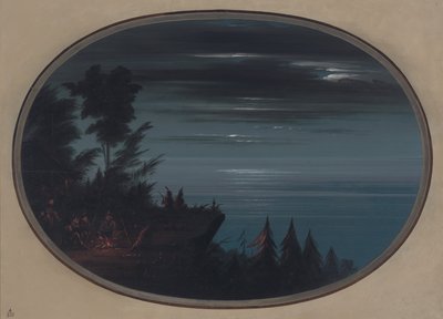 Nayas Dorf bei Nacht, 1855-1869 von George Catlin