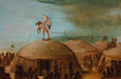 Regenmachen bei den Mandan von George Catlin