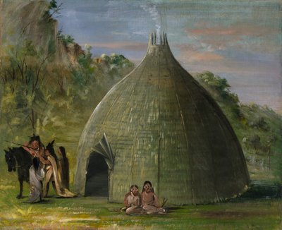 Wichita Lodge, mit Präriegras gedeckt von George Catlin