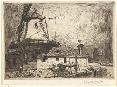 Mühle in Zwyndrecht von George Charles Aid