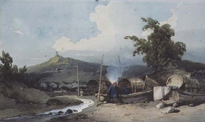 Bootswohnungen, Macao, China von George Chinnery