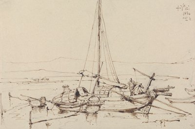 Chinesische Boote, 1834 von George Chinnery