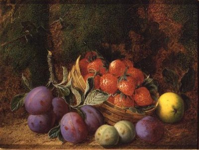 Pflaumen und Erdbeeren von George Clare
