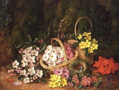 Frühlingsblumen in Körben von George Clare