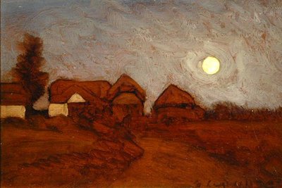 Bauernhof im Mondlicht von George Clausen