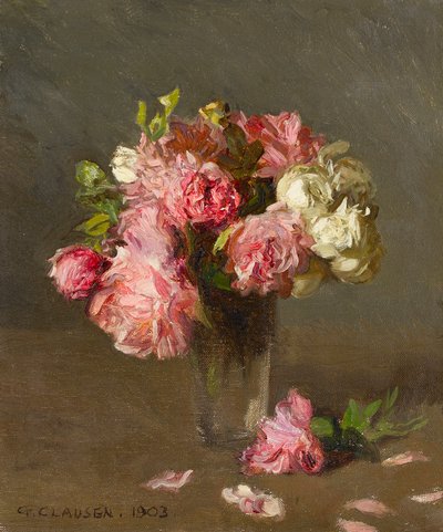 Rosen in einer Vase von George Clausen