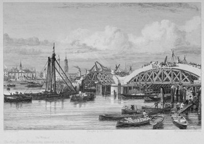 London Bridge im Bau, 1827 von George Cooke