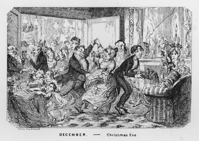 Dezember, Heiligabend (Gravur) von George Cruikshank