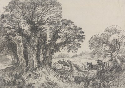 Landschaft mit Eseln von George Frost