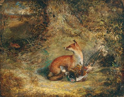 Ein Fuchs mit einem Fasan von George Havell