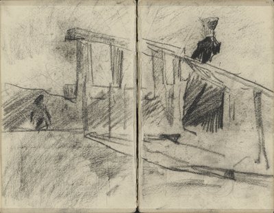 Frau, möglicherweise auf einer Brücke von George Hendrik Breitner