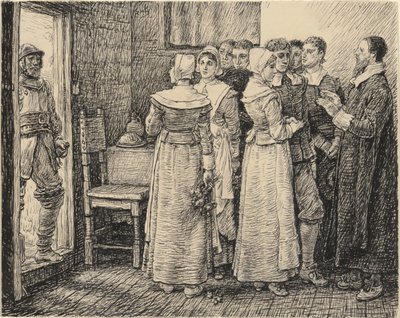 Die puritanische Hochzeit unterbrochen von George Henry Boughton