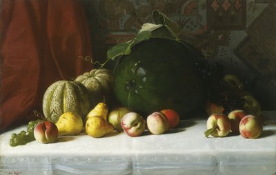 Stillleben mit Früchten auf einem Tisch von George Hetzel